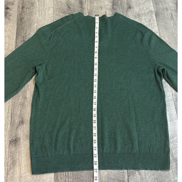 Banana Republic Sweater Mens Large Green Premium Luxe Yarn Silk Cashmere Holiday - Picture 8 of 9